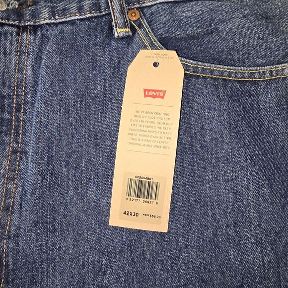 Levis 505 Jeans New Mens Regular Fit Straight Leg 42×30 (C47) - Picture 5 of 8